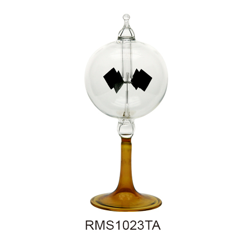 Clear glass Solar Radiometer with an amber stem and round base, SKU RMS1023TA