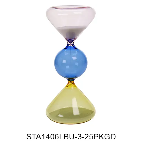 Glass Sand Timer, 15 Minutes, Ø 8.9 × 20.7 cm, SKU STA1406LBU-3-25PKGD